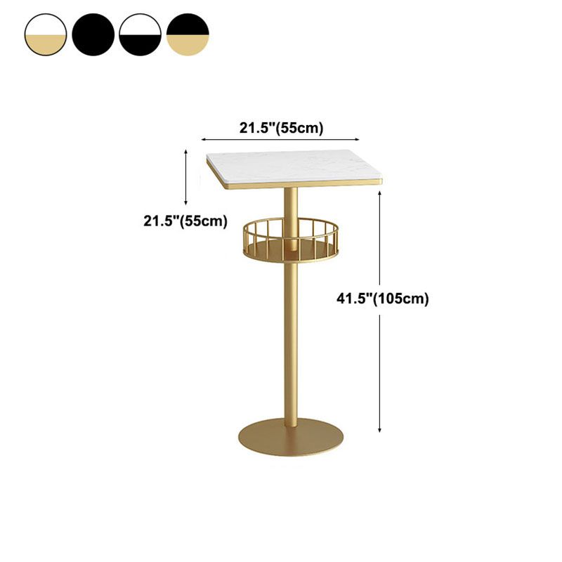 Marble Indoor Glam Bar Dining Table Iron Bistro Table with Single Pedestal Clearhalo 'Bar Furniture' 'Bar Tables' 'bar_tables' 'furn' 'furn_bar_tables' 'Furniture' 'furniture_bar_tables' 'Kitchen & Dining Furniture' 'kitchen&dining_furn' 'kitchen' 1200x1200_c5b1bf06-eab4-4acb-a065-6cb125d67588