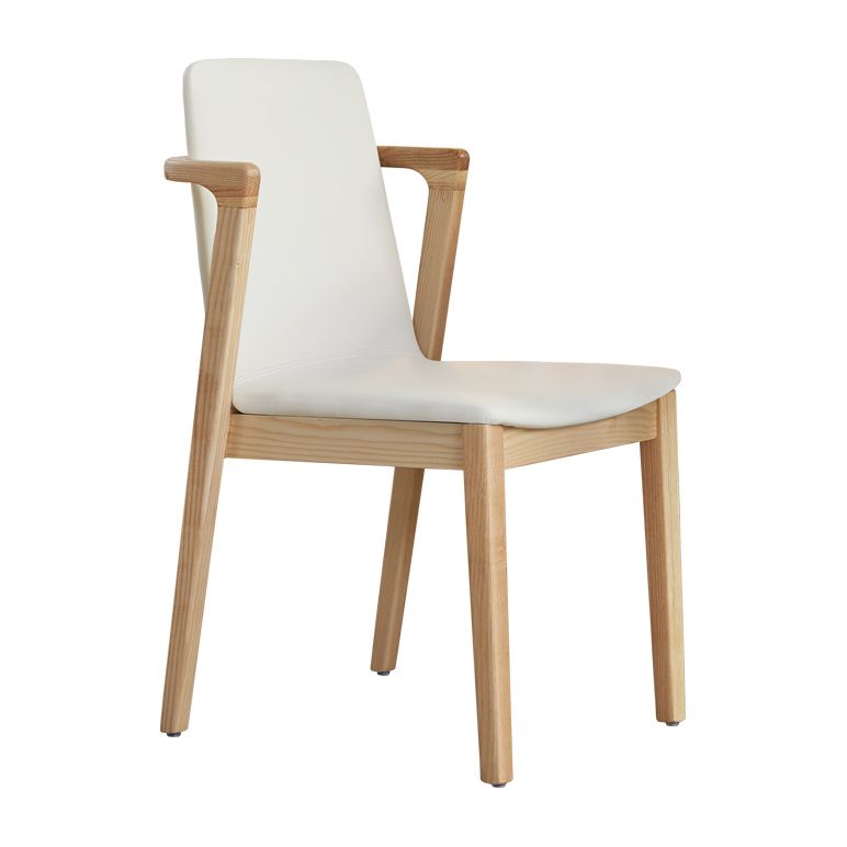 Nordic Style Solid Wood Arm Dining Chair with Upholstered for Home