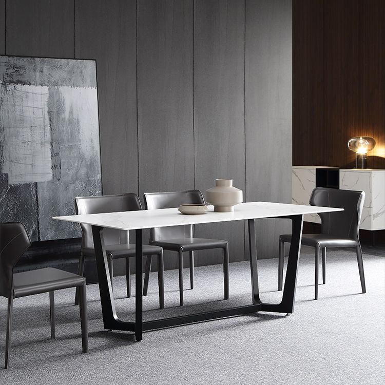 Nordic 1/4/5/6/7 Pieces Dining Set Sintered Stone Dining Table with Leather Chairs Clearhalo 'Dining Room Sets' 'Dining Tables & Seating' 'dining_room_set' 'furn' 'furn_dining_room_set' 'Furniture' 'furniture_dining_room_set' 'Kitchen & Dining Furniture' 'kitchen&dining_furn' 'kitchen' 1200x1200_c5b3e7c6-6e82-4eb6-b54a-61c2189fdeb4