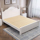 French Country Panel Bed with Headboard Standard Bed Arched White