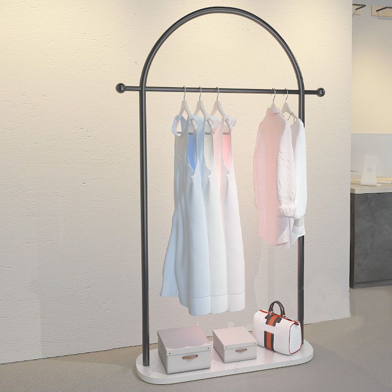 Modern Metal Hall Stand Hanging Rail with 2 Hooks Coat Hanger Clearhalo 'Entry & Mudroom Furniture' 'furn' 'furn_hall_tree_coat_racks' 'Furniture' 'Hall Trees & Coat Racks' 'hall_tree_coat_racks' 1200x1200_c5b470cb-0e2a-4def-9867-3cd76db9d6b7