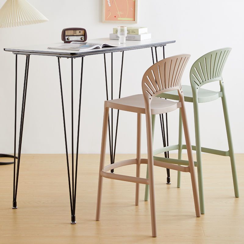 Modern Bar-stool Plastic Counter Bar Stool with Plastic Legs for Kitchen Clearhalo 'Bar Furniture' 'Bar Stools' 'bar_stools' 'furn' 'furn_bar_stools' 'Furniture' 'furniture_bar_stools' 'Kitchen & Dining Furniture' 1200x1200_c5b48e08-6b46-4d13-8eea-08b9aedef2d7