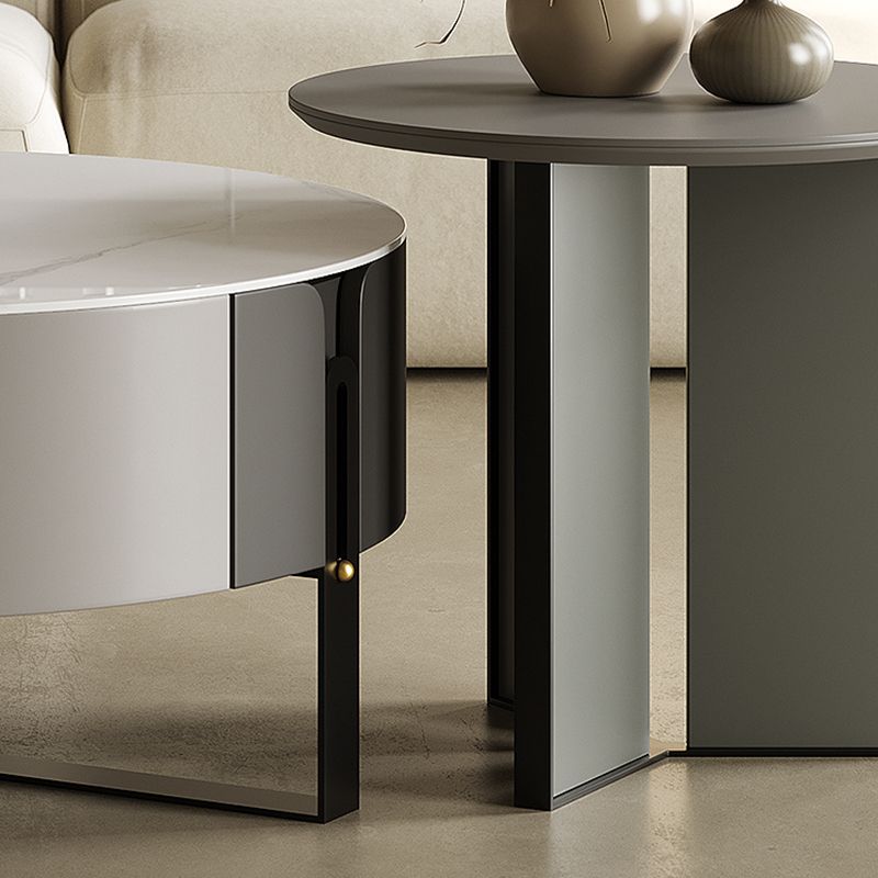 Mesa de cóctel contemporánea Mesa de cóctel de café redonda de piedra