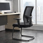 Chaise de bureau ergonomique moderne sans roues à bras fixes rembourrés sans chaise de bureau pénible