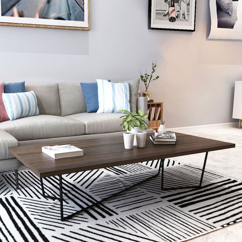 Solid Wood Coffee Table Abstract Coffee Cocktail Table in Brown Clearhalo 'Coffee & Accent Tables' 'Coffee Tables' 'coffee_tables' 'furn' 'furn_coffee_tables' 'Furniture' 'Living Room Furniture' 1200x1200_c5b5d22b-b020-41bc-8610-cdf190faaba4