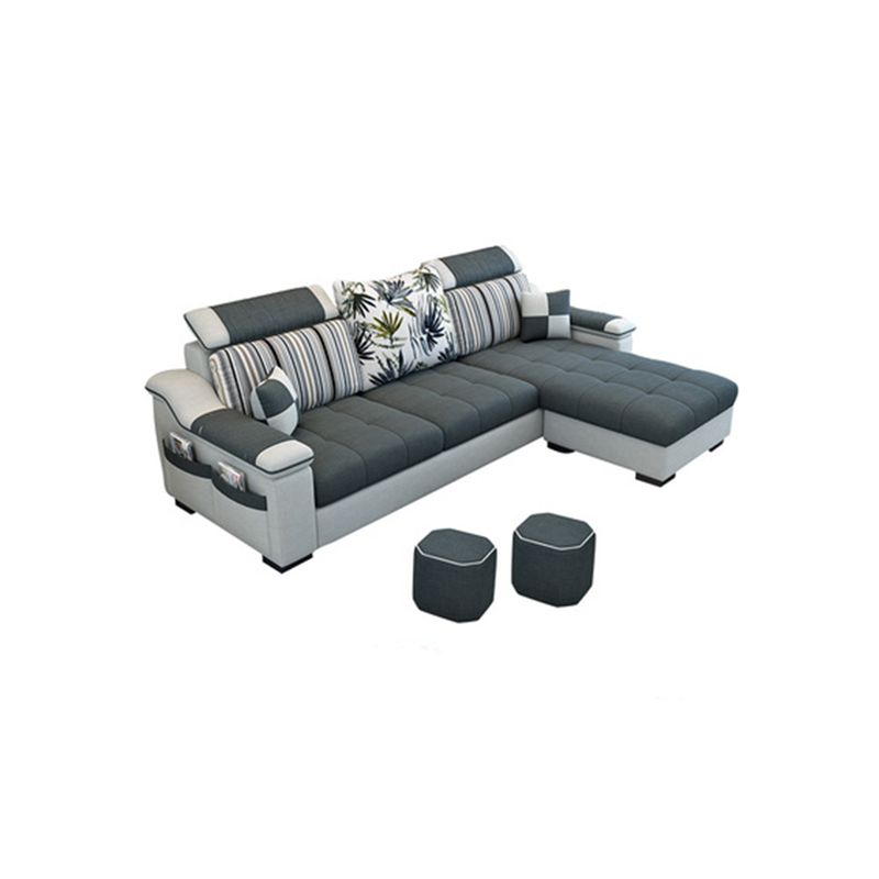 Modern Scooped Arm Sectional 106.3"L x 57"W x 35.43"H High Back Sofa with Storage Clearhalo 'furn' 'furn_sectionals' 'Furniture' 'furniture_sectionals' 'kitchen' 'kitchen_sectionals' 'Living Room Furniture' 'Sectionals' 1200x1200_c5b75c22-7682-4d98-ac01-8898a92aefd3