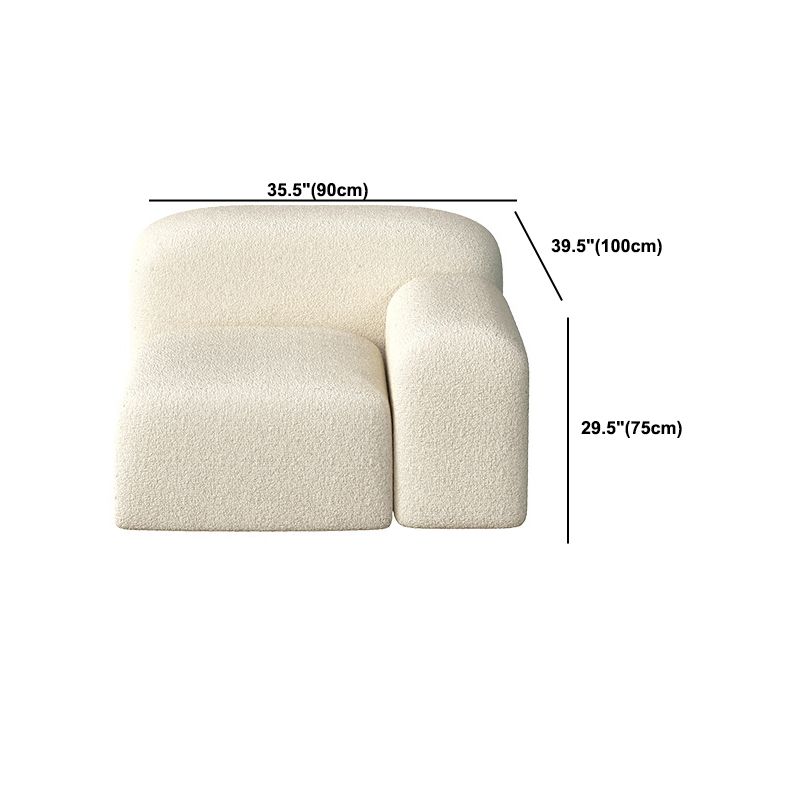 Zeitgenössischer Stil Stationärer Sofa Wolle gerolltes Armsofa in Weiß