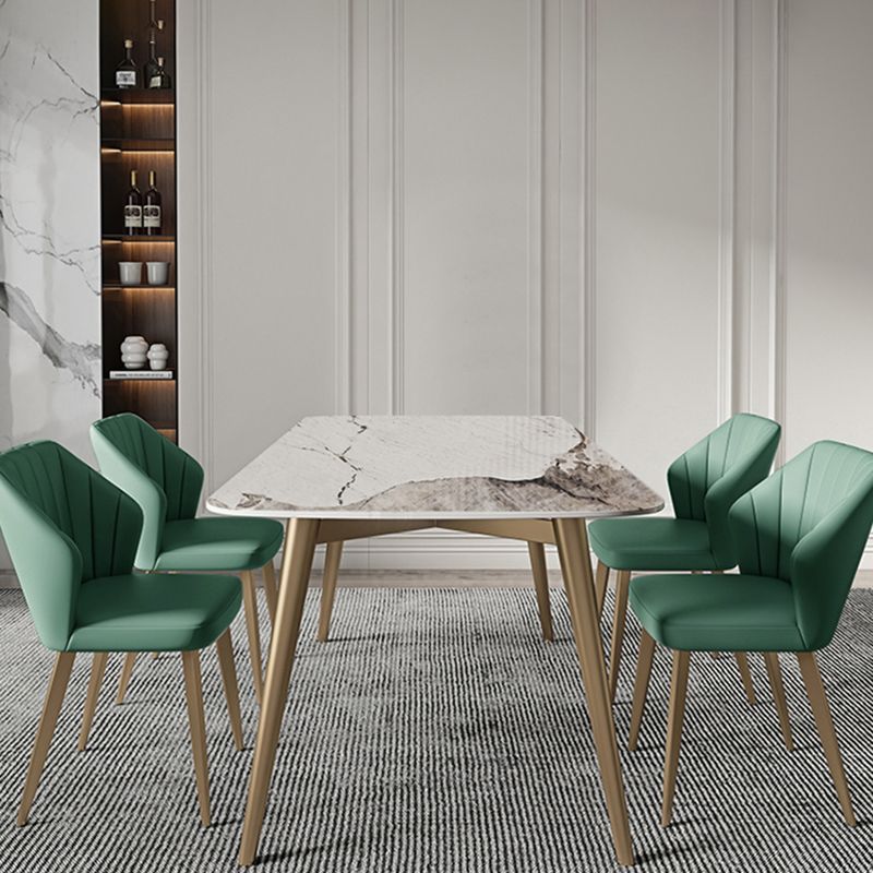 Set di tavoli da pranzo glam 1/3/4/5/7 PCs tavolo da pranzo in pietra sinterizzato con sedie