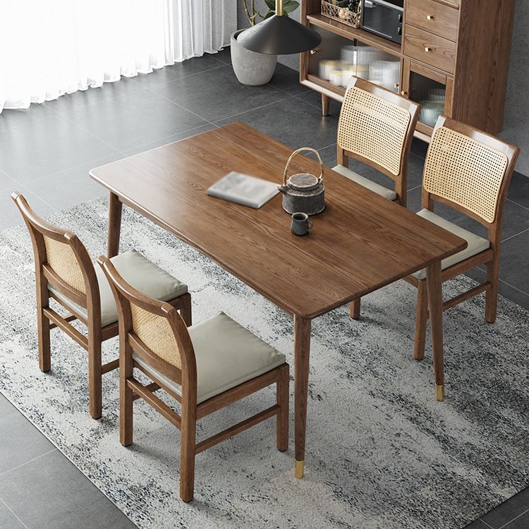 Modern Style Ash Wood Dining Table 4 Legs Rectangular Table in Wood Color Clearhalo ' dining_table' 'Dining Tables & Seating' 'Dining Tables' 'furn' 'furn_dining_table' 'Furniture' 'furniture_dining_table' 'Kitchen & Dining Furniture' 'kitchen&dining_furn' 'kitchen' 'kitchen_dining_table' 1200x1200_c5b8e413-5d1f-4a16-9226-508ad6eaadd5