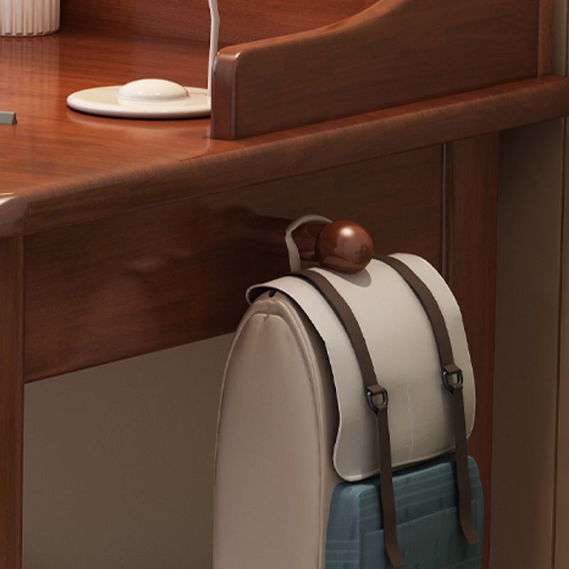 Bedroom Writing Desk Solid Wood Glam Computer Desk with Shelf , 29.5 Inch High Clearhalo 'furn' 'furn_office_desk' 'Furniture' 'Office Desks' 'Office Furniture' 'office_desk' 1200x1200_c5b92c8f-1bb5-47b4-b2b6-a1697d537079