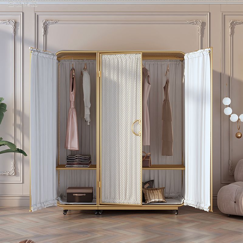 Moderno moderno armadio in metallo abiti da binario armadio armadio con scaffali