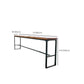 Wood Top Table with Black Legs and Metal Base Kitchen Bar Table Clearhalo 'Bar Furniture' 'Bar Tables' 'bar_tables' 'furn' 'furn_bar_tables' 'Furniture' 'Kitchen & Dining Furniture' 1200x1200_c5ba4554-c956-4e60-8806-4320b4e723a9
