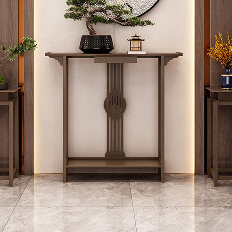 Rectangle Shape Contemporary Console Table Dark Brown Bamboo Console Sofa Table