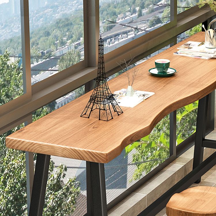 1/4 stukken industriële rechthoekige pubtafel set houten toonbanktafel met rugloze krukken