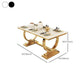 Metal Traditional Luxury Rectangle Table Stone Top Table for Home Clearhalo 'Dining Tables & Seating' 'Dining Tables' 'dining_table' 'furn' 'furn_dining_table' 'Furniture' 'Kitchen & Dining Furniture' 1200x1200_c5bf840b-fe2e-420c-86e8-282a9dc455d7