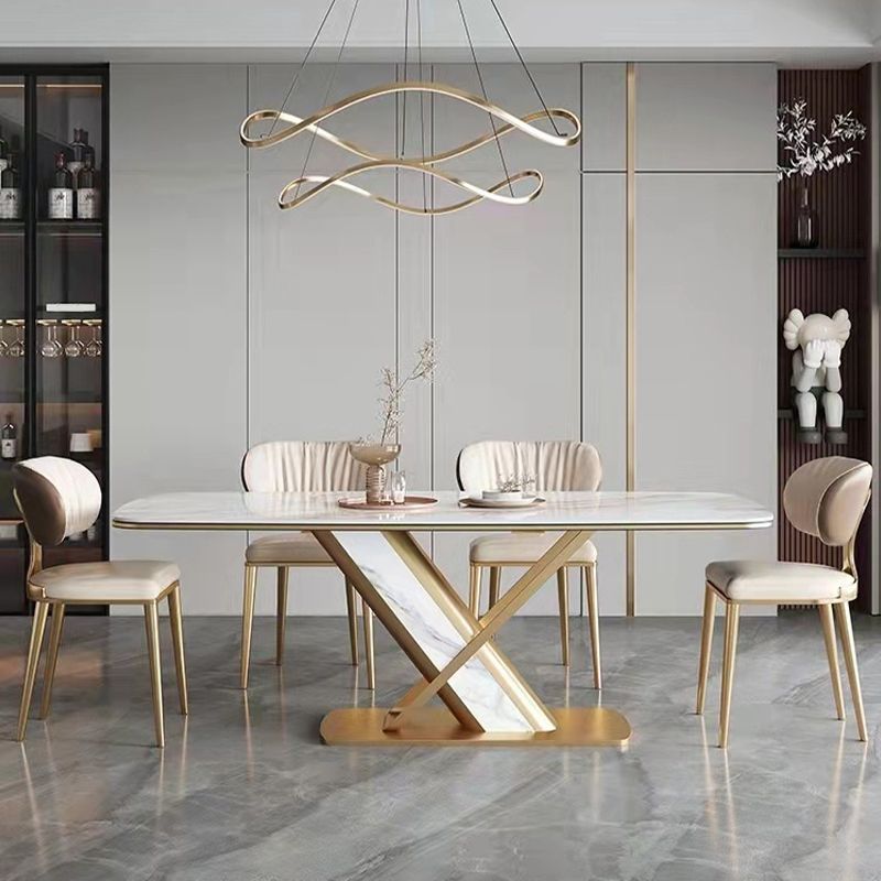 Glam Upholstered Dining Chair Open Back Dining Chair with Metal Legs Clearhalo 'Dining Chairs' 'Dining Tables & Seating' 'dining_chair' 'furn' 'furn_dining_chair' 'Furniture' 'Kitchen & Dining Furniture' 1200x1200_c5bfe3ca-4021-41ae-bdf1-fa878dce4e0b