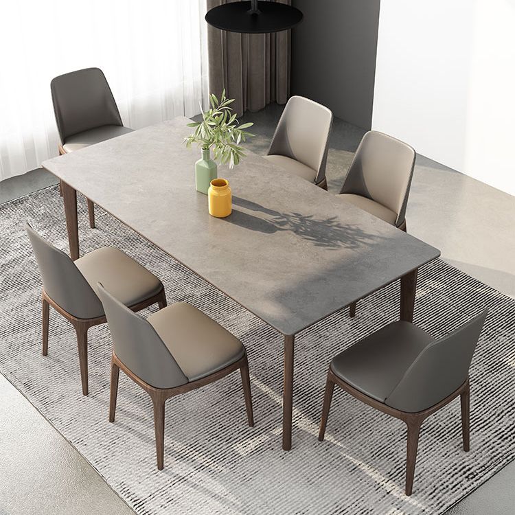 Mid-Century Sintered Stone Gray Table Rectangle Shape Standard Dining Table for Kitchen Clearhalo ' dining_table' 'Dining Tables & Seating' 'Dining Tables' 'furn' 'furn_dining_table' 'Furniture' 'furniture_dining_table' 'Kitchen & Dining Furniture' 'kitchen&dining_furn' 'kitchen' 'kitchen_dining_table' 1200x1200_c5c2553a-fbe9-40c5-8540-3ba02b4a7e66