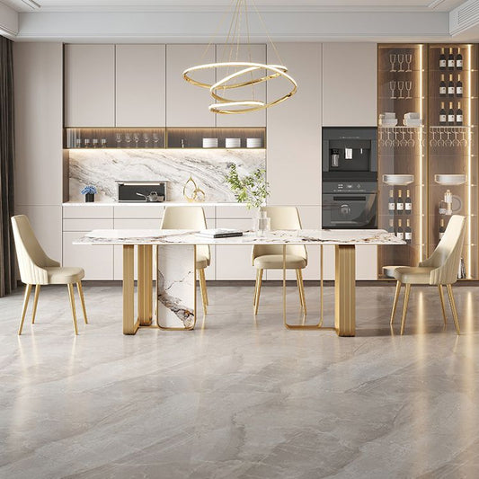 Nordic Dining Set 1/4/5/7 Pieces Rectangle Stone Dining Table for Dining Room Clearhalo 'Dining Room Sets' 'Dining Tables & Seating' 'dining_room_set' 'furn' 'furn_dining_room_set' 'Furniture' 'Kitchen & Dining Furniture' 1200x1200_c5c4533e-0bab-44dd-8498-a19820f974af