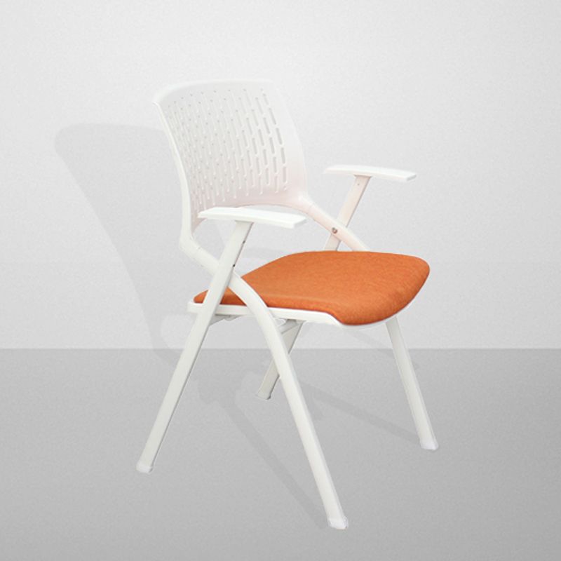 Chaise de bureau contemporaine à bras fixes en plastique, sans roues, chaise de conférence