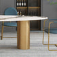 Luxury Sintered Stone Top Dining Table Rectangle Table with 3 Legs in Gold