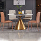 Glam Style Dining Round Table Sintered Stone Table with Turntable for Home Clearhalo 'Dining Tables & Seating' 'Dining Tables' 'dining_table' 'furn' 'furn_dining_table' 'Furniture' 'Kitchen & Dining Furniture' 1200x1200_c5c87956-f740-458e-912c-429ca94c9442