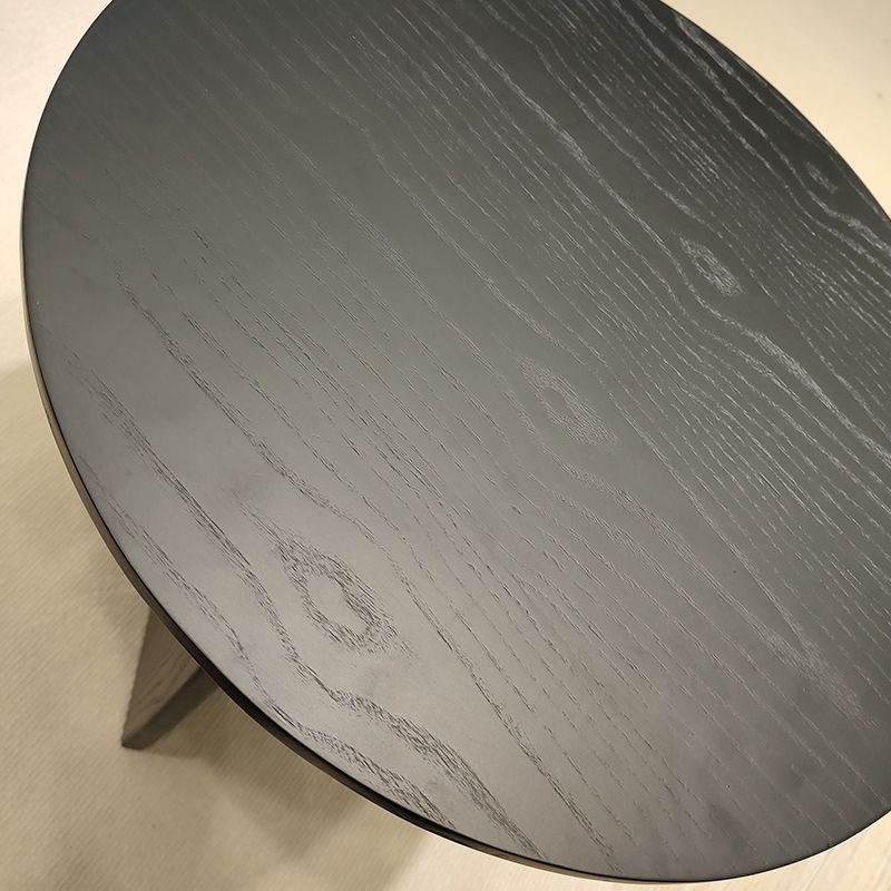 スカンジナビアの丸い木製の上部面表19.6インチの要約エンドテーブル