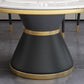 Round Sintered Stone Dining Table Modern Dining Turntable Furniture with Pedestal Base Clearhalo 'Dining Tables & Seating' 'Dining Tables' 'dining_table' 'furn' 'furn_dining_table' 'Furniture' 'Kitchen & Dining Furniture' 1200x1200_c5c900a5-8f24-427b-b6d7-8245ea178baf