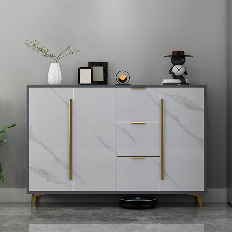 Sideboard glam sideboard in legno ingegnere grigio con porta per soggiorno
