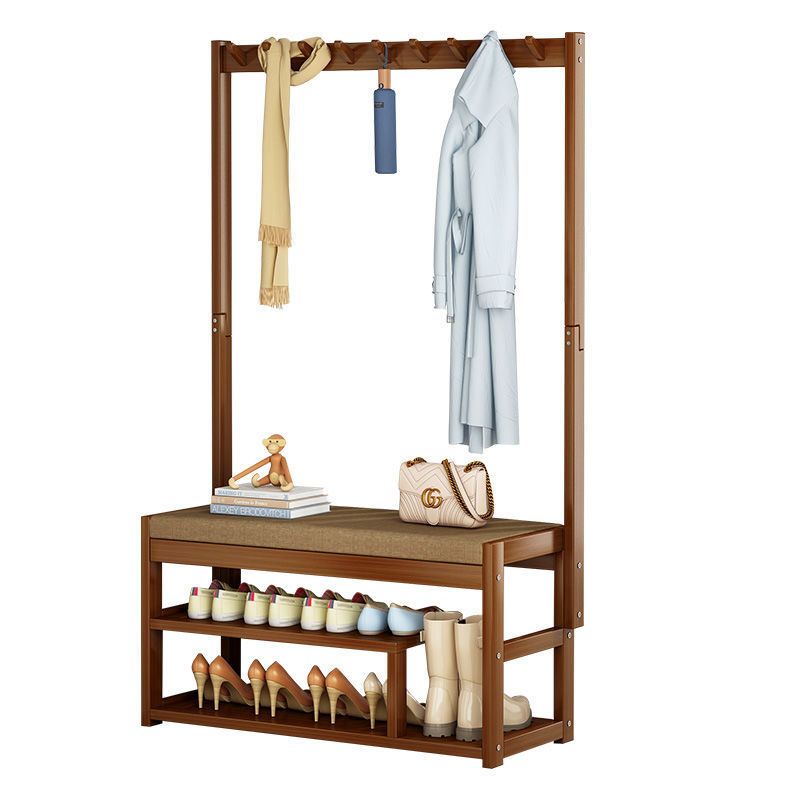 Modern Style Coat Rack Plain Solid Wood Free Standing Coat Hooks Design with Shoes Storage Clearhalo 'Entry & Mudroom Furniture' 'furn' 'furn_hall_tree_coat_racks' 'Furniture' 'Hall Trees & Coat Racks' 'hall_tree_coat_racks' 1200x1200_c5caf03e-1c0c-4790-853d-2010dc76d98c