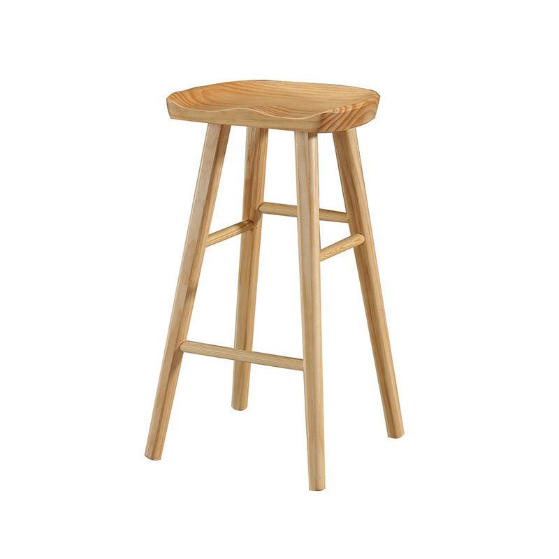 Restaurant Simple Wood Barstool Wood 4 Legs Bar Stool with Pedal Clearhalo 'Bar Furniture' 'Bar Stools' 'bar_stools' 'furn' 'furn_bar_stools' 'Furniture' 'Kitchen & Dining Furniture' 1200x1200_c5cb5344-8371-4ff2-9c6c-011bd73033ad