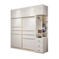 Modern Sliding Door Wardrobe for Bedroom White Cabinet with Drawers