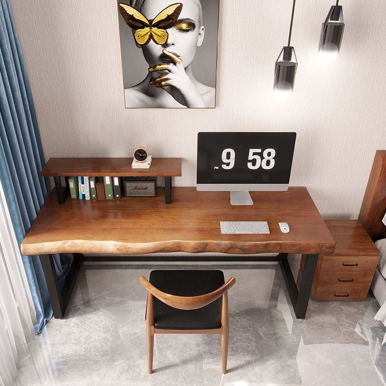 Brown Writing Desk Solid Wood Freeform Shape Home or Office Desk Clearhalo 'furn' 'furn_office_desk' 'Furniture' 'furniture_office_desk' 'Office Desks' 'Office Furniture' 'office_desk' 1200x1200_c5ccb460-7e56-4f66-9df3-223052b0fad0