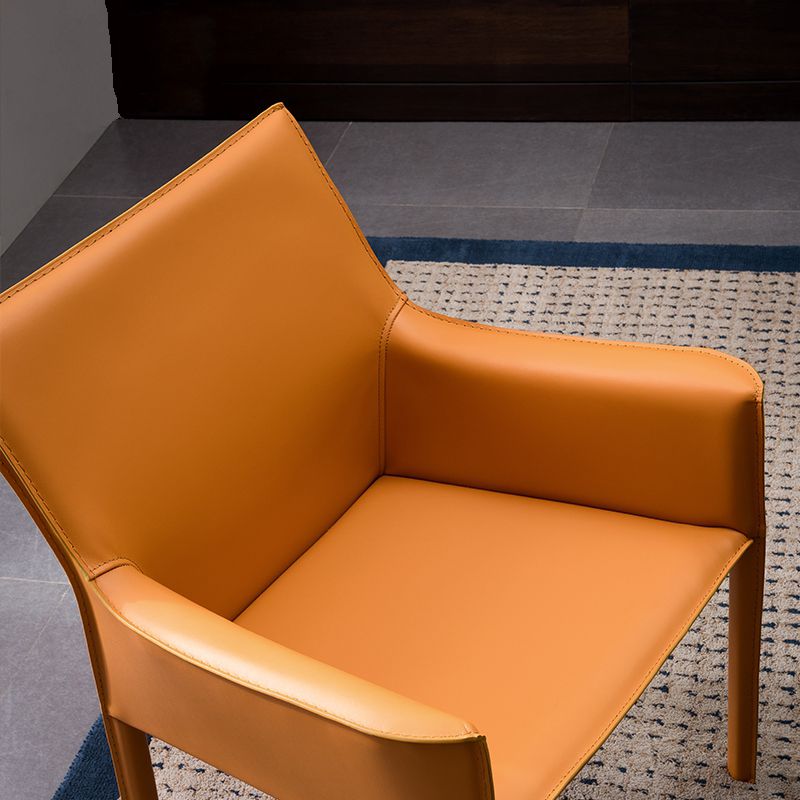 Contemporary Dining Arm Chair 23'' Wide Solid Back Chair with Stainless Steel Legs Clearhalo ' kitchen&dining_furn' 'Dining Chairs' 'Dining Tables & Seating' 'dining_chair' 'Furniture' 'furniture_dining_chair' 'Kitchen & Dining Furniture' 'kitchen' 1200x1200_c5cd273c-726a-4c7e-adb3-873f62c43710