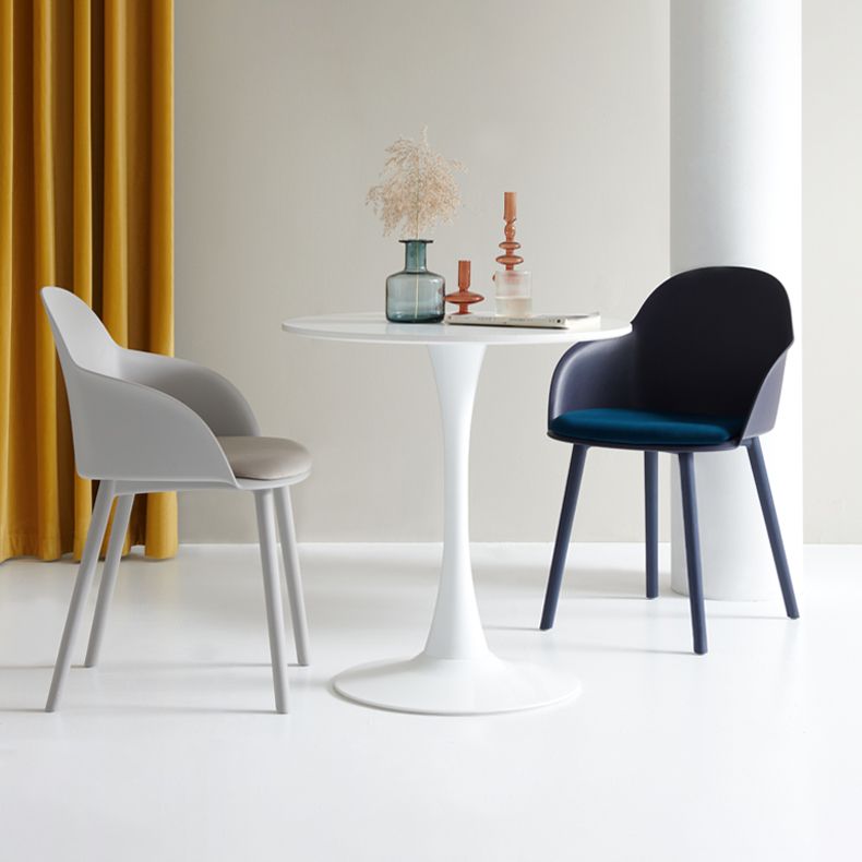 Plastic Scandinavian Style Dining Chair Dining Room Solid Back Chair with Arm Clearhalo ' kitchen&dining_furn' 'Dining Chairs' 'Dining Tables & Seating' 'dining_chair' 'Furniture' 'furniture_dining_chair' 'Kitchen & Dining Furniture' 'kitchen' 1200x1200_c5cecaad-851b-4a45-84b0-01f98db3fb37