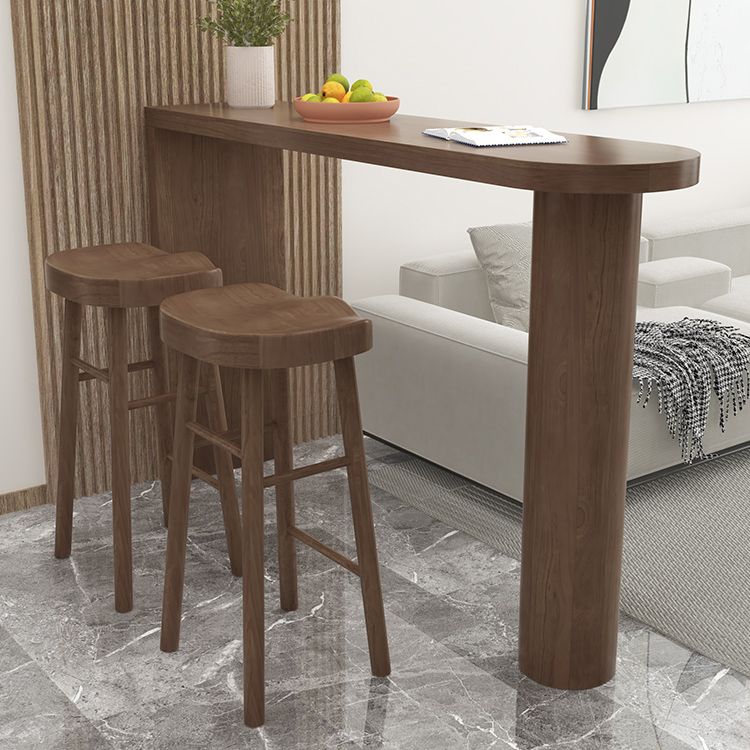 Modern Living Room Solid Wood Double pedestal Bar Dining Table Clearhalo 'Bar Furniture' 'Bar Tables' 'bar_tables' 'furn' 'furn_bar_tables' 'Furniture' 'Kitchen & Dining Furniture' 1200x1200_c5cff9cf-8aaf-4152-be58-9f6b5f7a8591