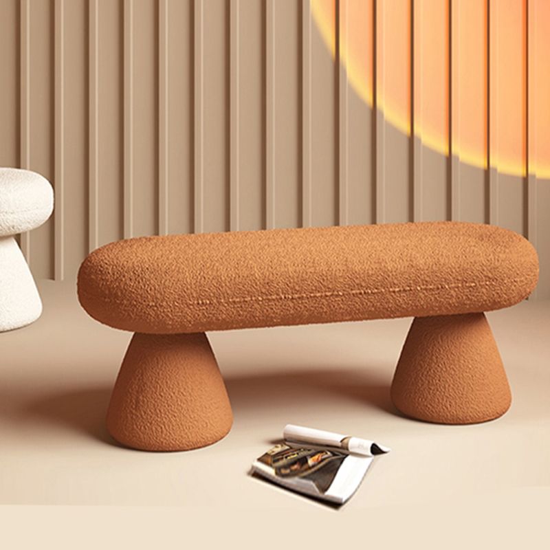 Oval Upholstered Entryway Bench Modern Seating Bench with Wooden Base Clearhalo 'Benches' 'Chairs & Seating' 'furn' 'furn_benches' 'Furniture' 'Living Room Furniture' 1200x1200_c5d00f02-7e06-4160-8966-663952c5f52d