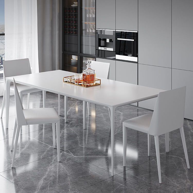 Modern Aluminium Dining Table Set 1/4/5/7 Pieces Rectangle Dinette Set with Sintered Stone Clearhalo 'Dining Room Sets' 'Dining Tables & Seating' 'dining_room_set' 'furn' 'furn_dining_room_set' 'Furniture' 'Kitchen & Dining Furniture' 1200x1200_c5d1c6b8-f92c-4dbe-bb0a-44087fd7bad1