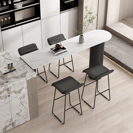 Modern Style Backless Barstool Pu Leather Counter Bar Stool with Metal Legs