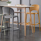 Backrest Armless Counter Stool Industrial Plastic Bar Stool with 4 Legs