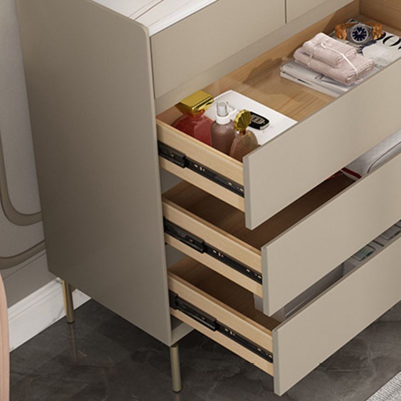 Glam Stone - Cassettiera portaoggetti per camera da letto, ampia 40,6 cm, bianca con cassetti