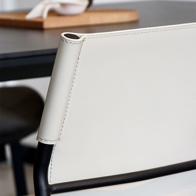 Faux Leather and Metal Dining Room Chair Contemporary Side Chair Clearhalo 'Dining Chairs' 'Dining Tables & Seating' 'dining_chair' 'furn' 'furn_dining_chair' 'Furniture' 'Kitchen & Dining Furniture' 1200x1200_c5d3565d-7125-41ec-84e0-273dabcc8c23