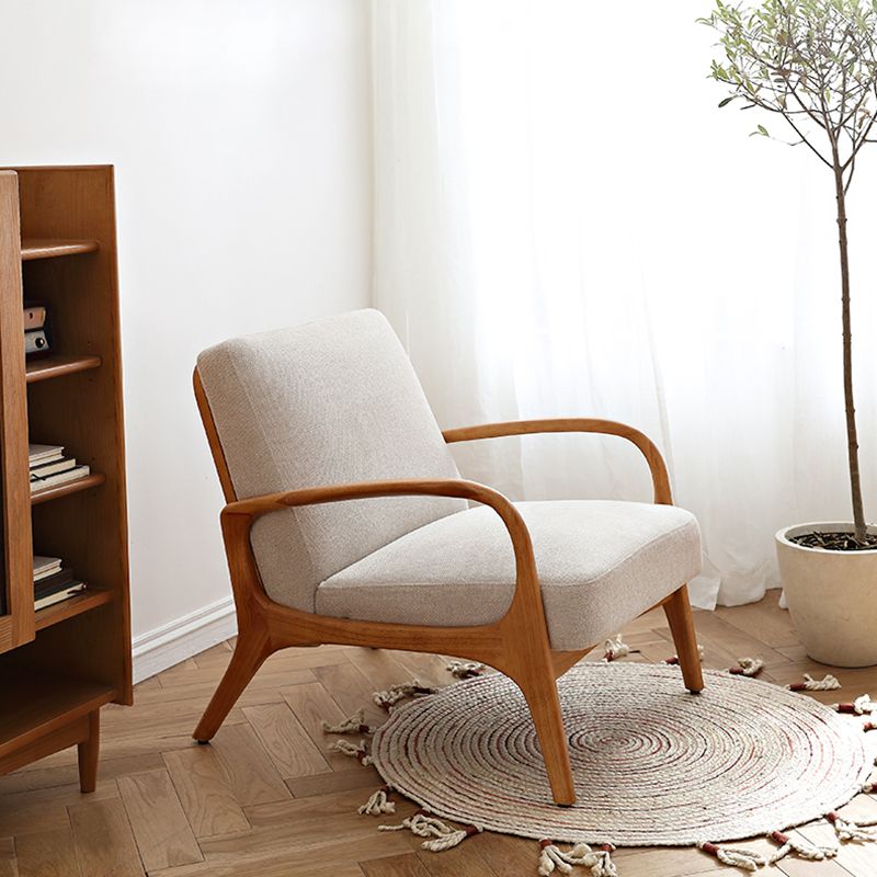 Rubberwood Arm Chair Synthetic Square Arms Chair, 28.34" Wide