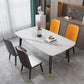 Minimalist Style Traditional Height Sintered Stone Dining Table Rectangle Dining Room Set For Home Clearhalo 'Dining Room Sets' 'Dining Tables & Seating' 'dining_room_set' 'furn' 'furn_dining_room_set' 'Furniture' 'furniture_dining_room_set' 'Kitchen & Dining Furniture' 'kitchen&dining_furn' 'kitchen' 1200x1200_c5d41c1b-3e8f-4f1c-a142-14b0532617ed