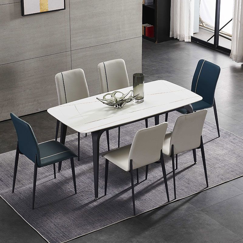 Scandinavian Style Solid Back Armless Dining Chairs Leather Upholstered Dining Chairs (Set of 2) Clearhalo ' kitchen&dining_furn' 'Dining Chairs' 'Dining Tables & Seating' 'dining_chair' 'furn' 'furn_dining_chair' 'Furniture' 'furniture_dining_chair' 'Kitchen & Dining Furniture' 'kitchen' 1200x1200_c5d49dbc-6cd6-4024-861a-faae84d1aac4