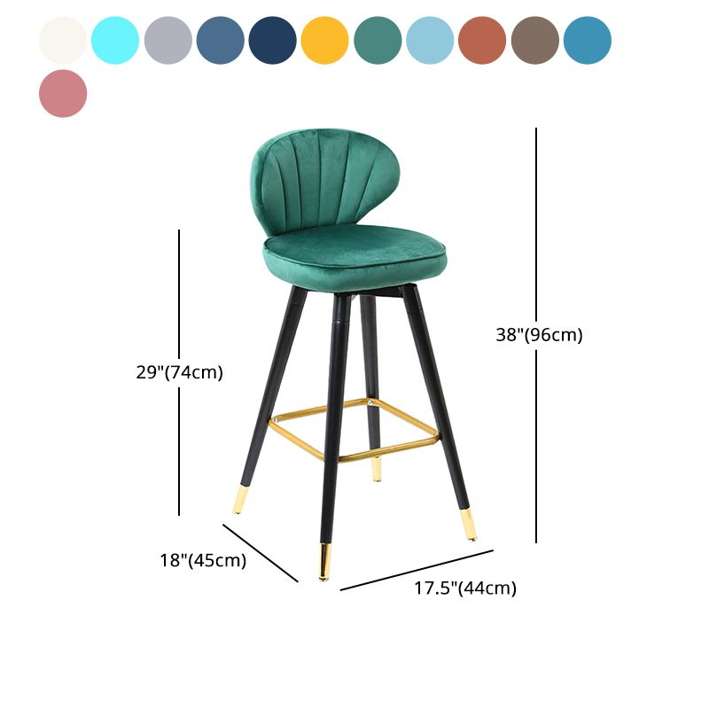 Modern Armless Backrest Counter Stool Iron Study Bar Stool with Cushion and Pedal Clearhalo 'Bar Furniture' 'Bar Stools' 'bar_stools' 'furn' 'furn_bar_stools' 'Furniture' 'furniture_bar_stools' 'Kitchen & Dining Furniture' 1200x1200_c5d53d7e-542a-474a-8512-049fd405e7cd