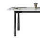 Contemporary Rectangular Stone Dining Table with Stainless Steel Legs