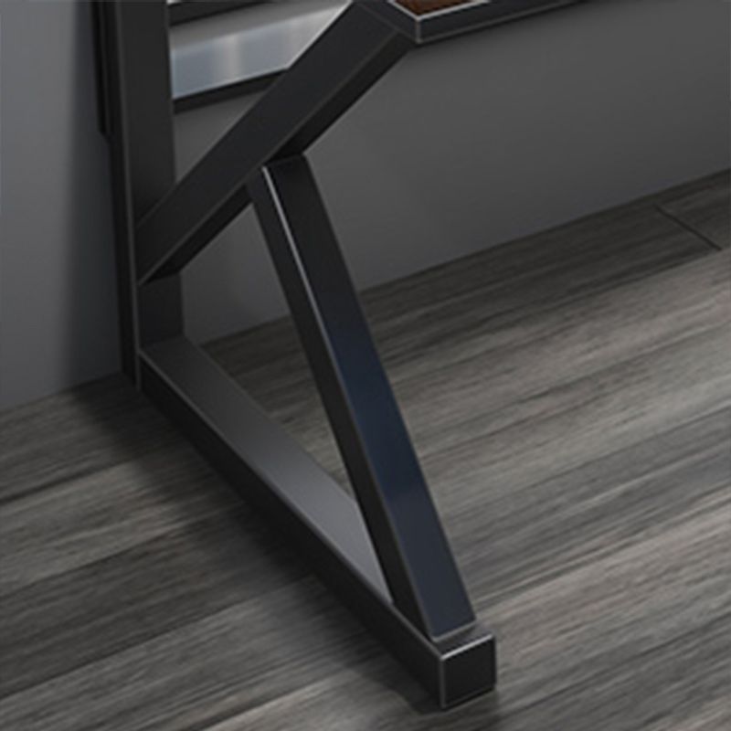 Table d'ordinateur de forme rectangulaire Bureau d'écriture en bois massif en marron