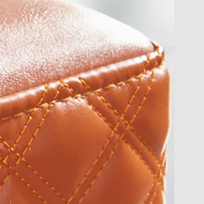 Glam Pouf Ottoman Genuine Leather Upholstered Solid Color Square Ottoman Clearhalo 'furn' 'furn_ottomans_poufs' 'Furniture' 'Living Room Furniture' 'Ottomans & Poufs' 'ottomans_poufs' 1200x1200_c5d8a9e7-9d1f-47b6-b82c-7eafb281acf3