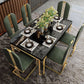 Rectangle Stone Top Dining Table Traditional Luxury Table with 4 Legs Clearhalo 'Dining Tables & Seating' 'Dining Tables' 'dining_table' 'furn' 'furn_dining_table' 'Furniture' 'furniture_dining_table' 'Kitchen & Dining Furniture' 'kitchen' 'kitchen_dining_table' 1200x1200_c5d8e02a-9bb1-472d-a643-72819930656f