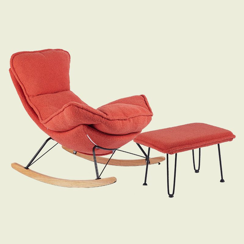 Chaise à bascule contemporaine tissu rembourré de chaise d'aile tufted back chaise à bascule bébé